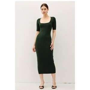 Elegant Green Knit Dress